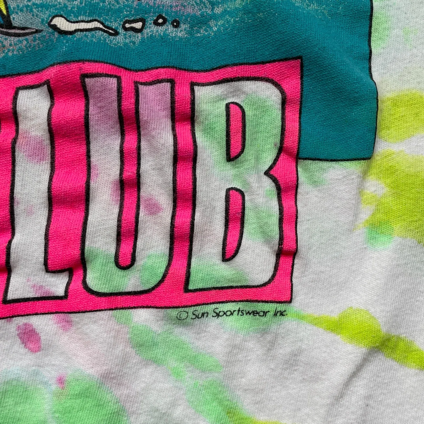 Vintage 80s Maui Beach Club | Single Stitch Tie-Dye Tee | XL