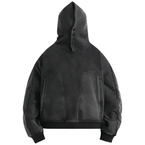 Washed Button Up Oversized Hoodie