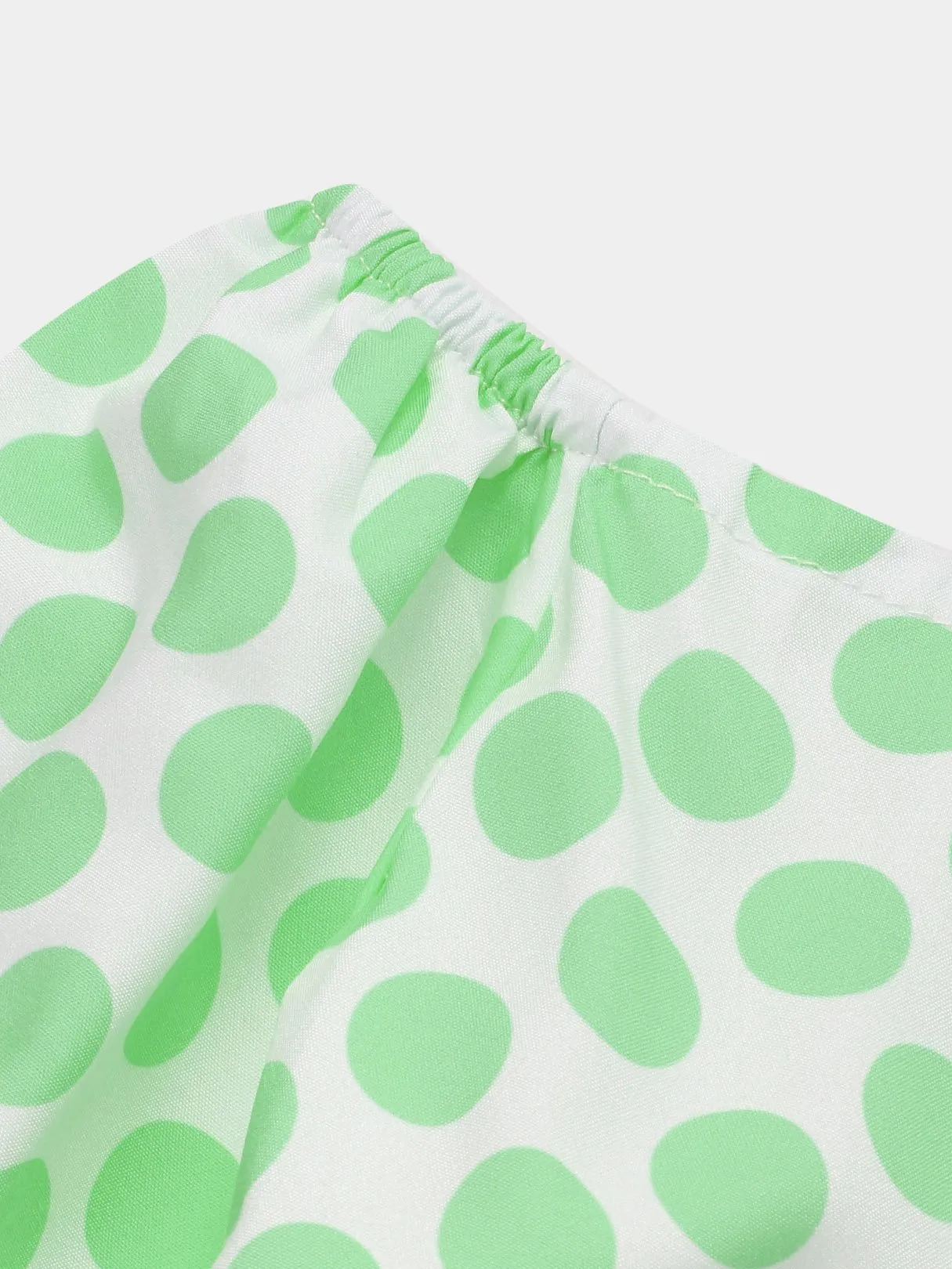 Wholesale Green Off The Shoulder Polka Dot Self-Tie Slit Hem Mini Dress