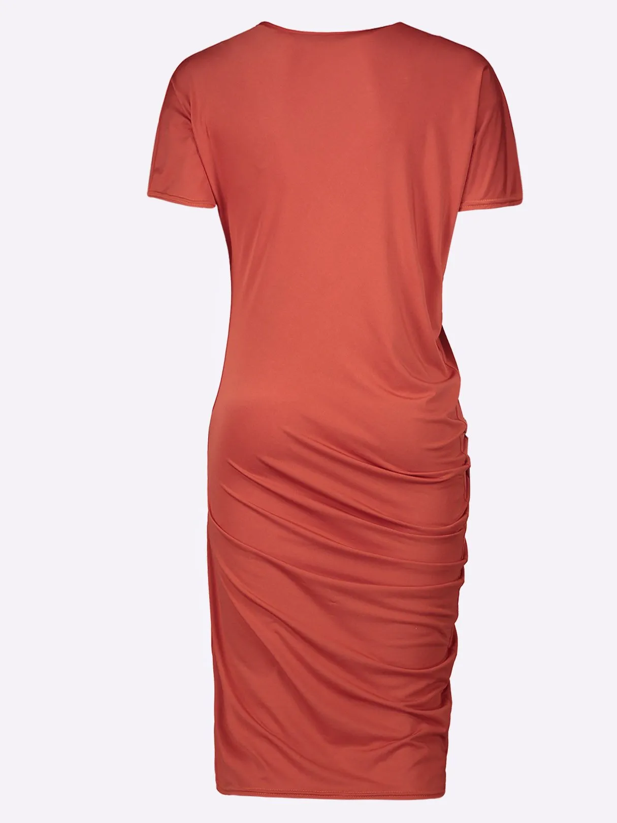 Wholesale Orange Round Neck Short Sleeve Bodycon Dresses