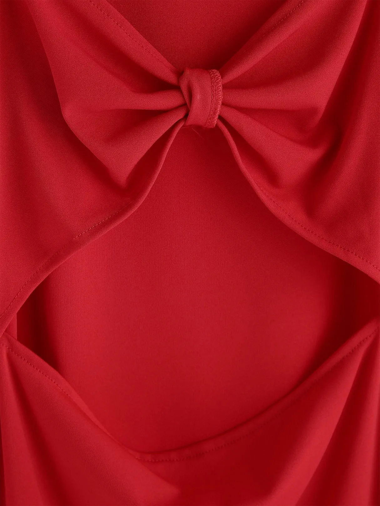 Wholesale Red Crew Neck Long Sleeve Plain Cut Out Mini Dress