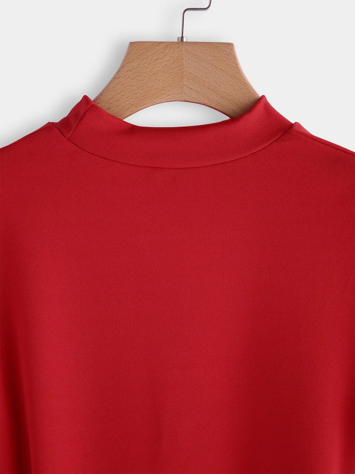 Wholesale Red Crew Neck Long Sleeve Plain Cut Out Mini Dress