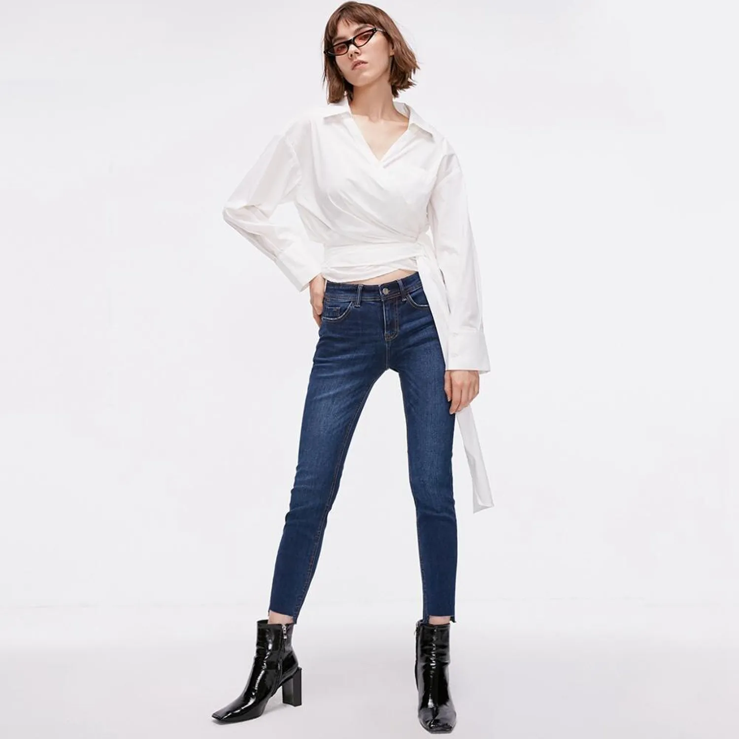Women's Autumn Low Waist Cropped Jeans