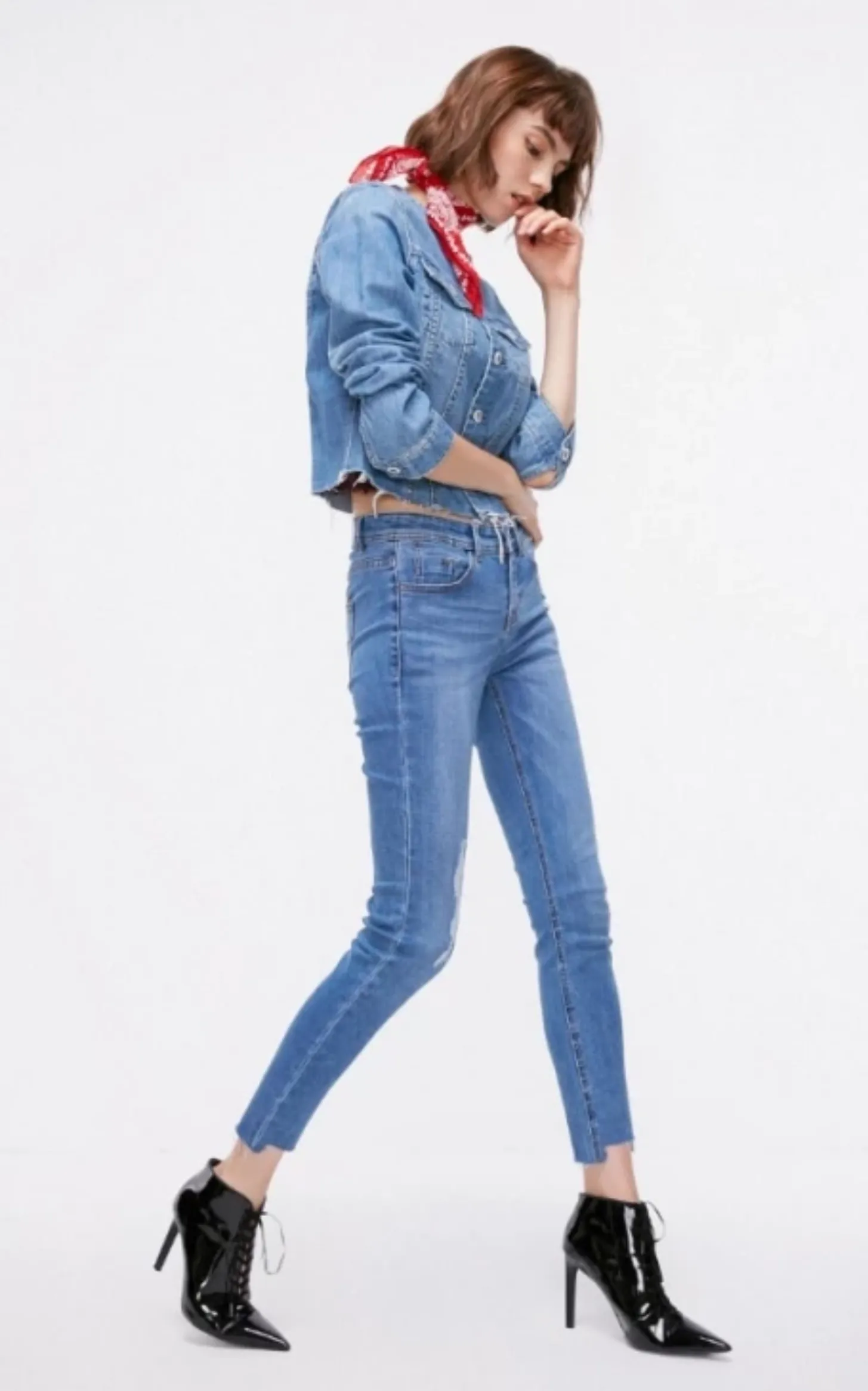 Women's Autumn Low Waist Cropped Jeans