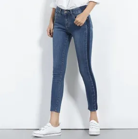 Women's Autumn Skinny Ankle-Length Striped Jeans