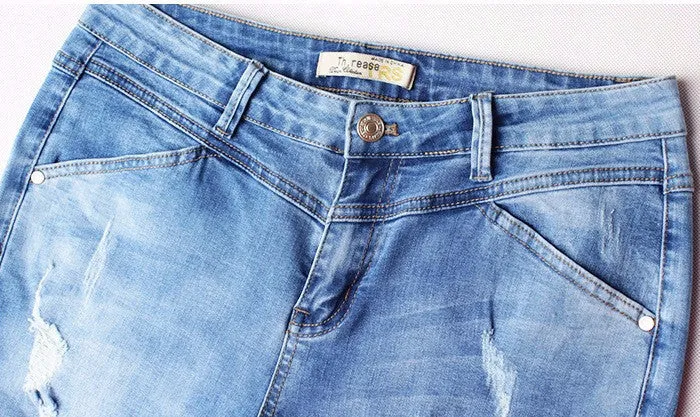 Women's Fashion High Waist Cotton Denim Jeans