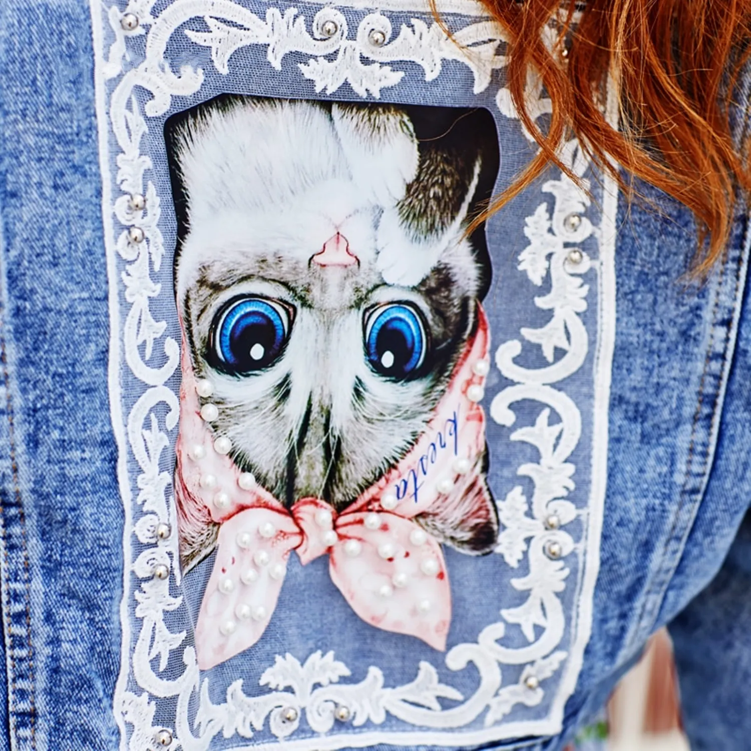 Women's Spring Embroidered Long Sleeve Denim Jacket