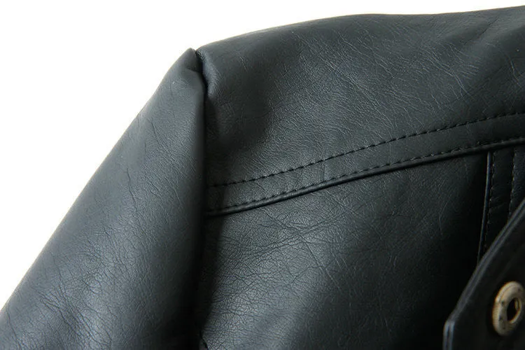 Women's Spring/Autumn Faux Leather Short-Collar Jacket