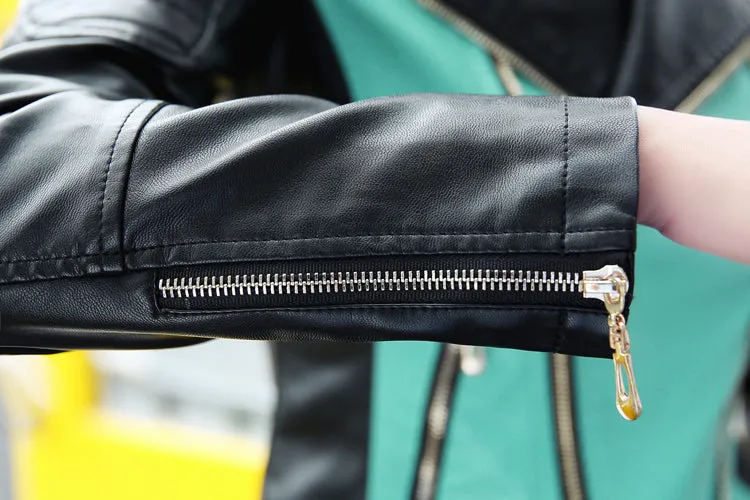 Women's Spring/Autumn PU Leather Short Jacket | Female Streetwear