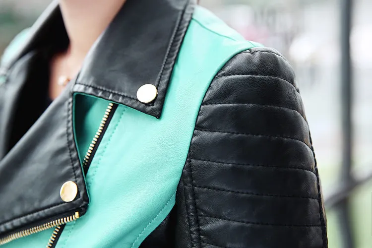 Women's Spring/Autumn PU Leather Short Jacket | Female Streetwear