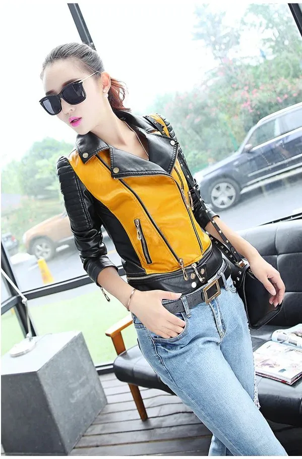 Women's Spring/Autumn PU Leather Short Jacket | Female Streetwear