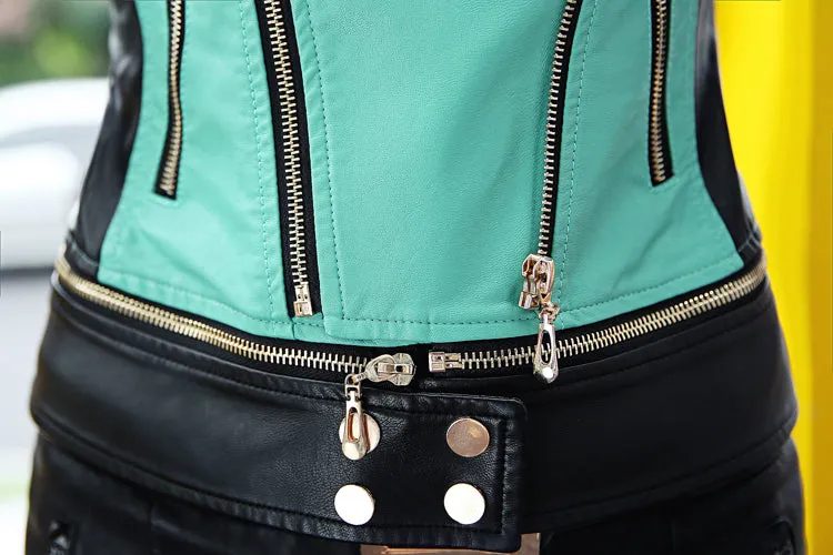 Women's Spring/Autumn PU Leather Short Jacket | Female Streetwear