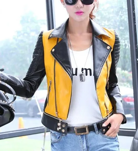 Women's Spring/Autumn PU Leather Short Jacket | Female Streetwear
