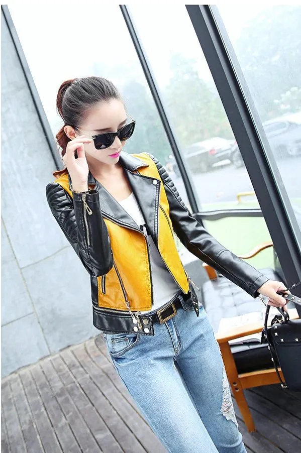 Women's Spring/Autumn PU Leather Short Jacket | Female Streetwear
