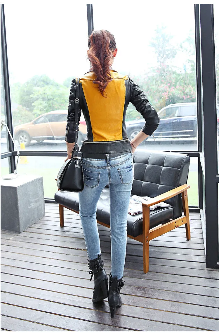 Women's Spring/Autumn PU Leather Short Jacket | Female Streetwear