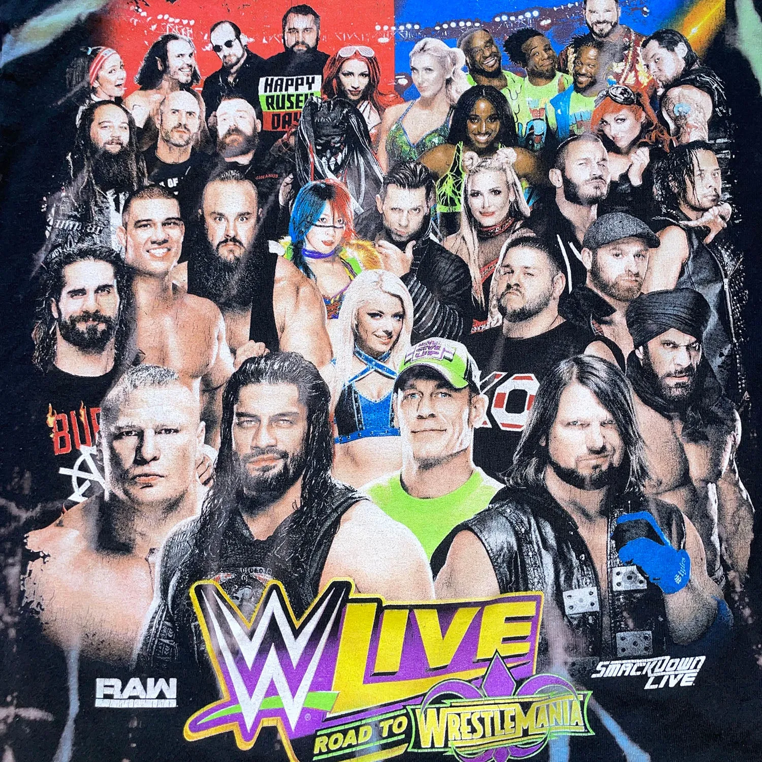WWE 2018 Wrestlemania Live Tour | Tie-Dye Tee | XS